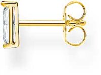 Einzel Ohrstecker mit Steinchen - 750 Gelbgold Vergoldung