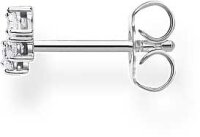 Einzel Ohrstecker mit weißen Steinen - 925 Sterlingsilber