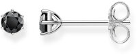Ohrstecker mit schwarzem Stein - 925 Sterlingsilber
