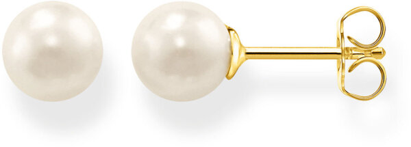 Perlenohrstecker gold klein - Süßwasserzuchtperle