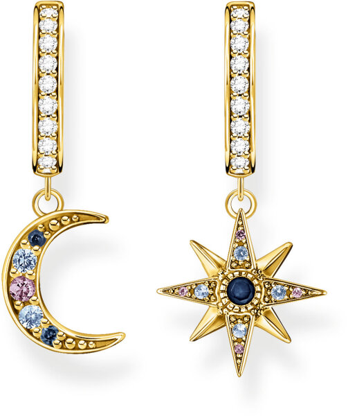 Kreolen Royalty Stern & Mond - 750 Gelbgold Vergoldung