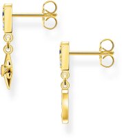 Ohrstecker Royalty Stern & Mond - 750 Gelbgold Vergoldung