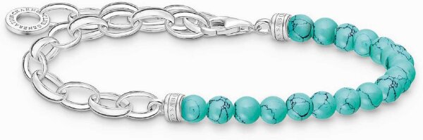Charmarmband mit Beads und Kettengliedern - 925 Sterlingsilber