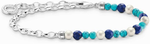 Charmarmband mit Beads und Kettengliedern - 925 Sterlingsilber