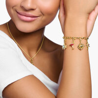 Charm Anhänger Bunte 3D Weltkugel - 750 Gelbgold Vergoldung