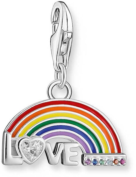 Charm Anhänger Bunter 3D Regenbogen - 925 Sterlingsilber