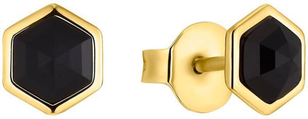 Eckige Ohrstecker mit schwarzem Einsatz - s.Oliver Jewelry Modell: 2034897