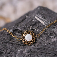 Armband mit weißem Perlmutt Anhänger -...