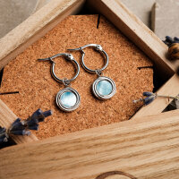 Zendala Ohrhänger mit rundem Anhänger - Holzkern Modell: Jewelry