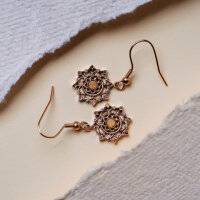 Aphonia Ohrhaenger Schneeflocke aus Holz Holzkern Modell Jewelry