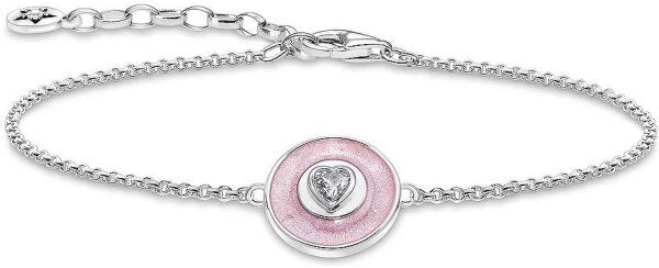 Armband mit rosa Anhänger und Herzsteinchen - Thomas Sabo Modell: A2143-691-9