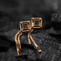 Awakening Ohrringe (Marmor/Gold) Ohrstecker mit Ketten Anhänger - Holzkern Modell: Jewelry