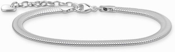 Schlangenarmband mit flachen Kettengliedern und kleinen, weißen Zirkoniasteinchen - Thomas Sabo Modell: A2169-001-21