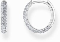 Silberfarbene Kreolen mit Zirkoniasteinbesatz - Thomas...