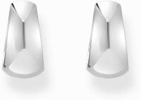 Silberfarbene Kreolen, in eleganter Trapezform mit von den 90s inspirierter Chunky-Optik - Thomas Sabo Modell: CR740-001-21