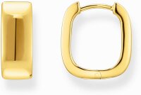 Goldfarbene Kreolen, Mit eckiger Form und...