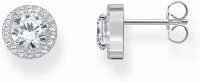 Halo-Ohrstecker mit weißem Stein im Brillantschliff...