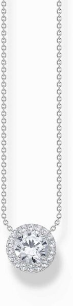 Halskette mit Halo-Anhänger und weißen Steinen - Thomas Sabo Modell: KE2279-051-14
