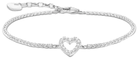 Tennisarmband Herz mit weißen Steinen Silber -...