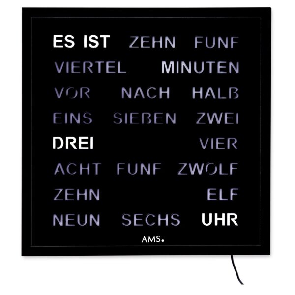 AMS Quarz-Wanduhr 1265 - Metallgehäuse lackiert