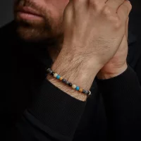 Armband aus 6mm Edelsteinen (Achat, Larvikit, Lavastein,...