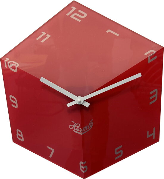 Hermle 6-eckige Wanduhr 30107-362100 - rot