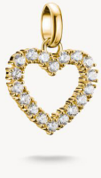 Charm-Anhänger, Herz mit Edelsteinen besetzt aus...
