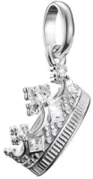 Charm-Anhänger, Krone mit weißen Edelsteinen,...