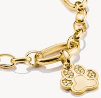 Charm-Anhänger, Pfote mit weißen Edelsteinen,...