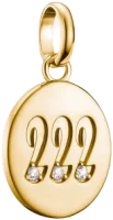 Charm-Anhänger, Engelszahlen 222, mit weißen...