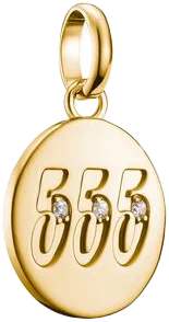 Charm-Anhänger, Engelszahlen 555, mit weißen Edelsteinen, aus Silber, vergoldet - Thomas Sabo Modell: CC1252-414-14