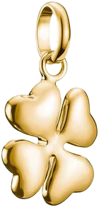 Thomas Sabo Charm-Anhänger, 3D Glückskleeblatt aus Silber vergoldet