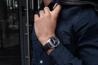 Herrenuhr schwarz mit Lederarmband – Vostok Europe Modell: NH35-125A748