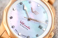 Damenuhr roségoldfarben mit Lederarmband – Vostok Europe Modell: VS42-125B754