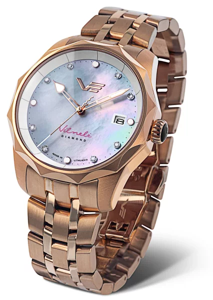 Damenuhr roségoldfarben mit Edelstahlarmband – Vostok Europe Modell: VS42-125B754B