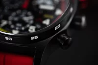 Herrenuhr schwarz mit rotem Silikonarmband – Vostok Europe Modell: VK68-592C775