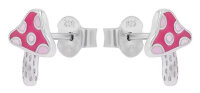 Ohrstecker aus 925 Sterlingsilber, rhodiniert und emailliert mit Pilz-Motiv, Prinzessin Lillifee Modell: 2040630