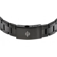 Herrenuhr Schwarz Edelstahl Funkchronograph Big Date mit blauem Zifferblatt MTGA-10952-32M