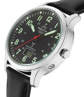 Master Time MTGA-10957-22L Herren Funkuhr Sportlich Elegantes Lederarmband