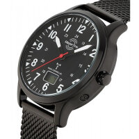 Master Time Herren Funkuhr Super Power Aviation Metall Schwarz