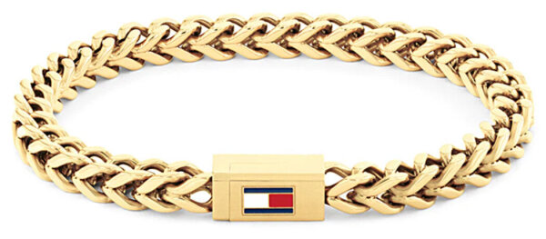 Tommy Hilfiger Herren Armband Geflochtenes Goldfarbenes Edelstahl Modern Akzent Vielseitig Kombinierbar