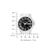 Herrenuhr: Elegante Edelstahl Quarzuhr Mit Schwarzem...