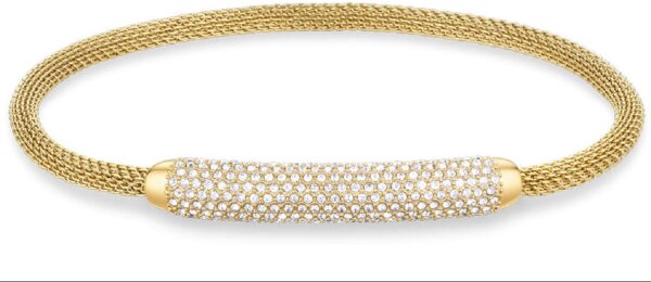 Arctic Pavé Goldener Meshreif mit funkelnden Kristallen - Elegantes Edelstahl Armband - BERING Modell: 666-27-180