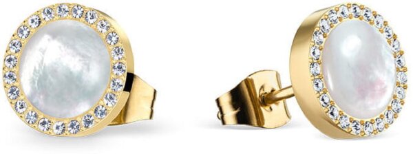 Arctic Pearls Gold Glänzend Ohrstecker mit Perlmutt und Kristallen - BERING Modell: 752-27-05
