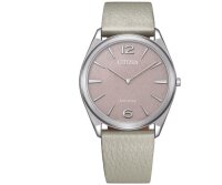 Unisexuhr, Ultra-Slim Eco-Drive, Pinkes Zifferblatt -...