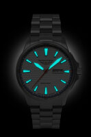 Herrenuhr Automatik Titan Silber Zifferblatt Saphirglas -...