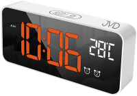 LED Digitalwecker mit Thermometer und oranger Anzeige -...