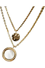Zendala Halskette (Weißes Perlmutt/Gold)