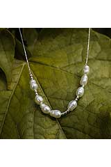 Holzkern Jewelry-Familytie Halskette (Perle/Silber)