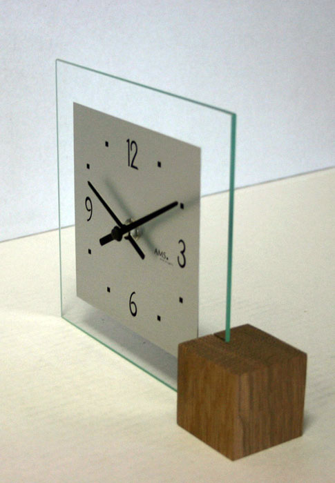 Uhren Neu Geräuschlose Uhr Glas Tischuhr Tischuhr modern AMS 102 